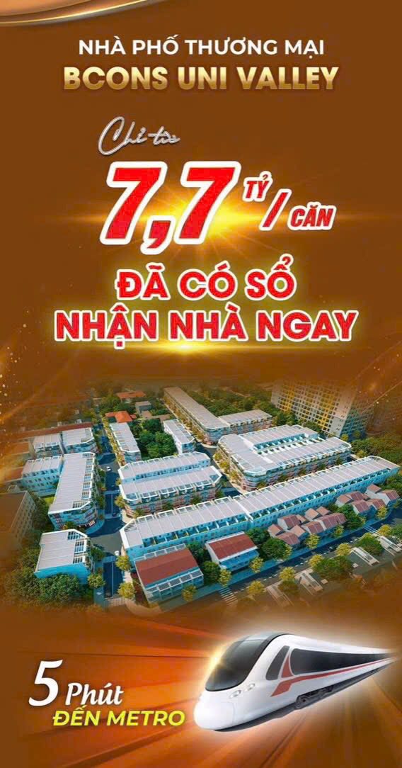 Shophouse Bcons Uni Valley Dĩ An 60-167m² giá 8-12 tỷ - Không gian sống và kinh doanh lý tưởng!