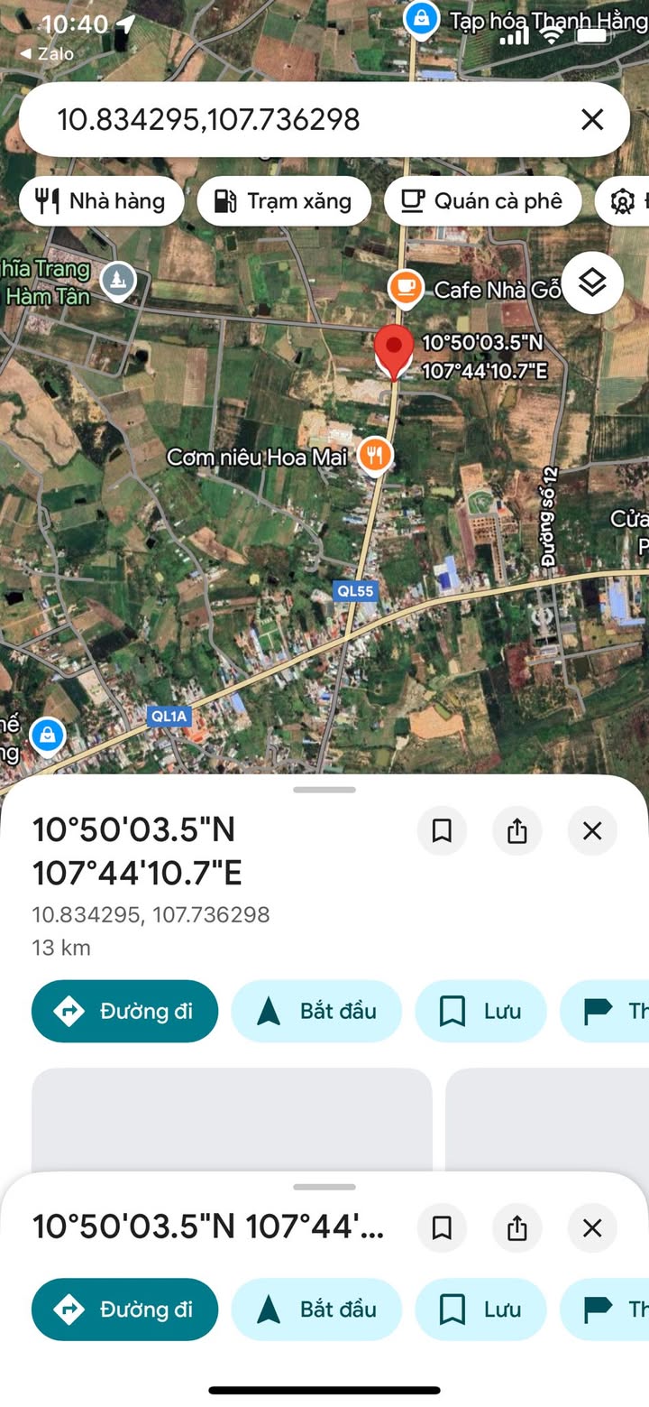 Đất thổ cư 400m² mặt tiền QL55, Tân Nghĩa, Hàm Tân chỉ 1.35 tỷ - Cơ hội đầu tư tuyệt vời!