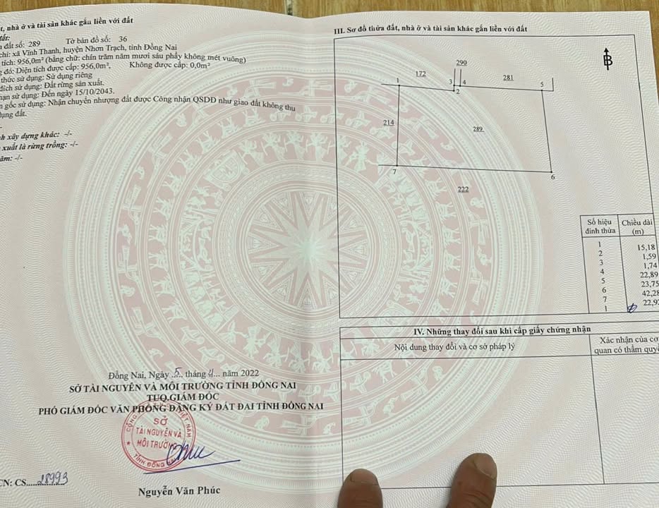 Đất vườn Vĩnh Thanh Nhơn Trạch 956m² giá 5 tỷ - Mặt tiền thoáng đãng, thương lượng tốt!