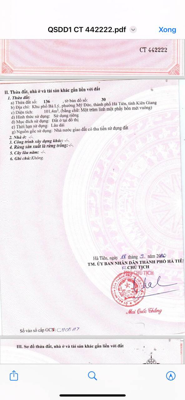 Đất nền khu 45h Mỹ Đức, phường Hà Tiên, 100m² - Giá tốt chính chủ, mặt tiền hồ nước!