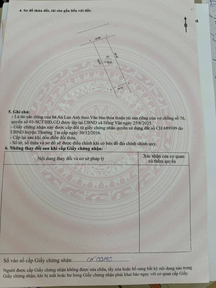 Đất nền Hồng Vân 716m² giá 6.444 tỷ - Sát bên UBND mới, đường rộng ô tô tránh nhau!