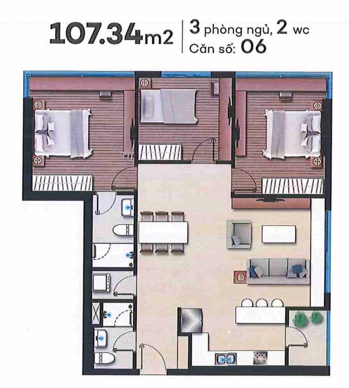 Căn hộ chung cư Skyline Quận 7 3PN giá 19 triệu - Vị trí thuận lợi, tiện ích đầy đủ!
