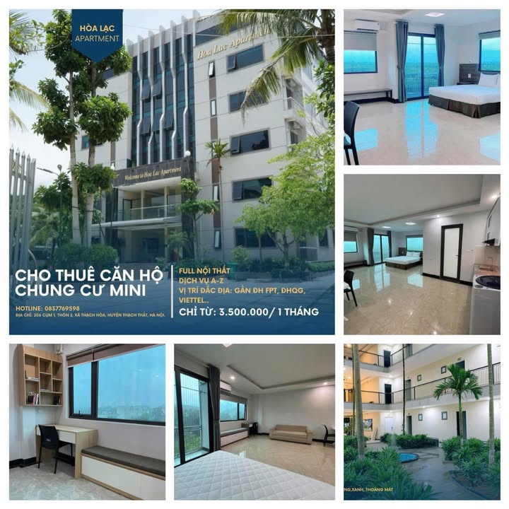 Căn hộ Hoà Lạc Apartment Thạch Thất 3 triệu - View đẹp, Full nội thất!