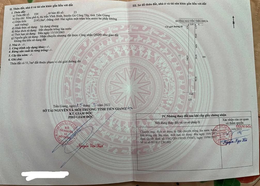 Đất nền mặt tiền Đường Nguyễn Thìn, Gò Công Tây 5.033m² giá chỉ 12.582 tỷ - Cơ hội đầu tư tuyệt vời!