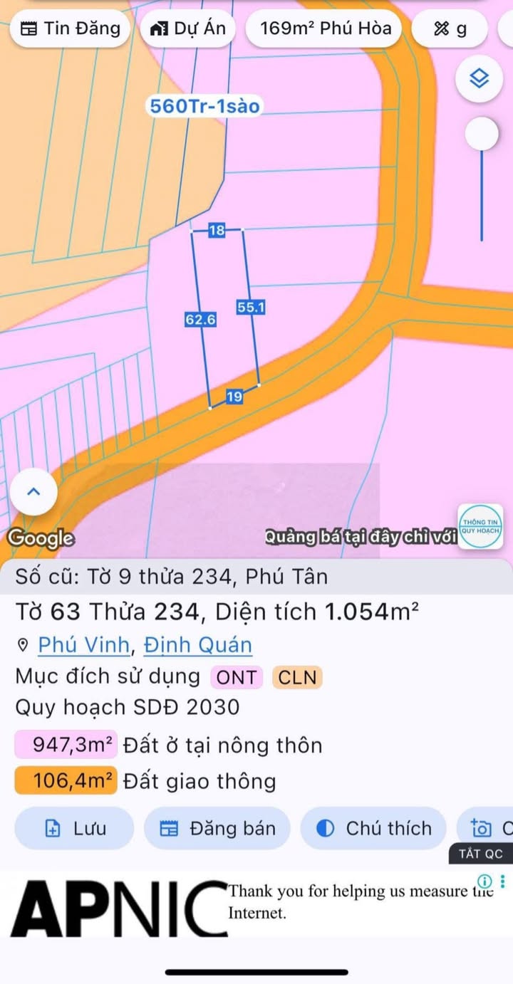 Đất nền sổ hồng xã Phú Tân 3600m² giá chỉ 1.1 tỷ - Cơ hội đầu tư tuyệt vời!