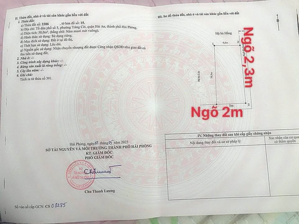 Bán lô đất ngõ Cát Khê, Tràng Cát 50m² giá 1.21 tỷ - Tiềm năng tăng giá tốt!