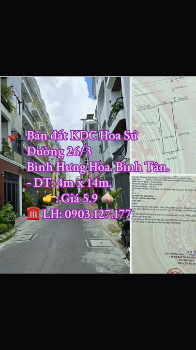Bán đất KDC Hoa Sứ, Bình Hưng Hòa, 56m² giá 5.9 tỷ - Đầu tư sinh lời nhanh chóng!