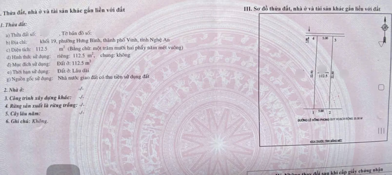 Nhà mặt đường Lê Hồng Phong, TP. Vinh 112.5m² - Đầu tư sinh lời lý tưởng!