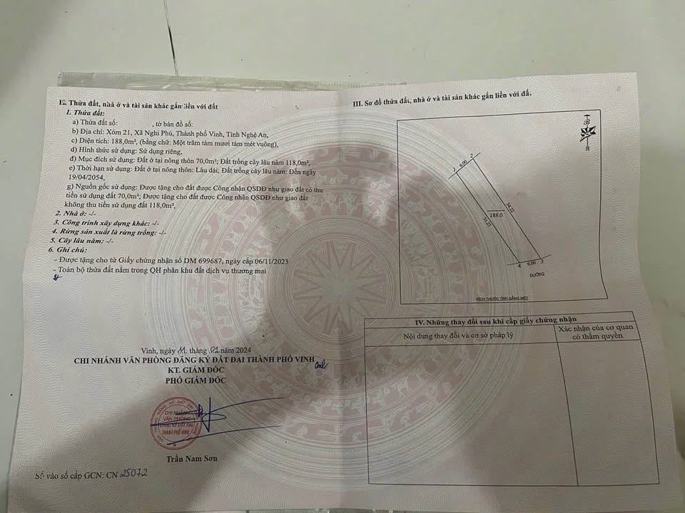 Bán đất Nghi Phú, Vinh 188m² giá 3.65 tỷ - Cơ hội đầu tư tuyệt vời!