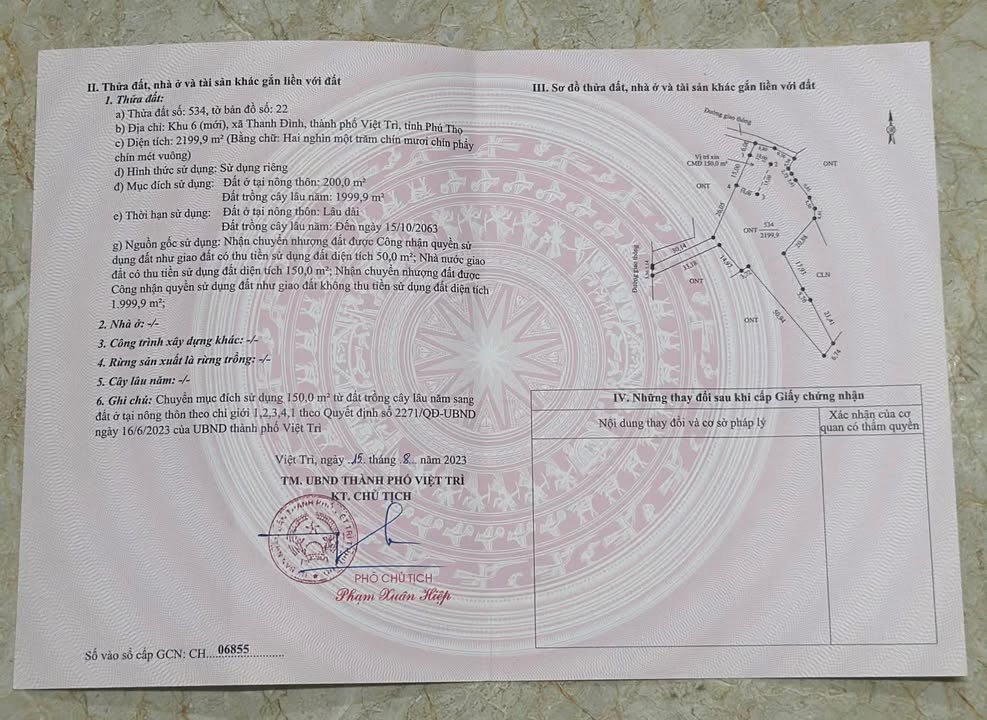 Đất nền xã Hy Cương, Việt Trì 2199m² giá 5.1 tỷ - Vị trí đẹp, an ninh tốt!