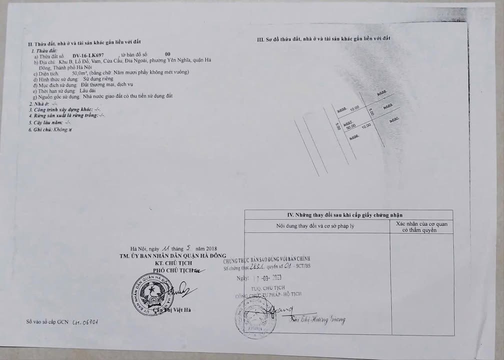 Đất dịch vụ Yên Nghĩa, Hà Đông 50m² - Sổ đỏ chính chủ, giá thỏa thuận!