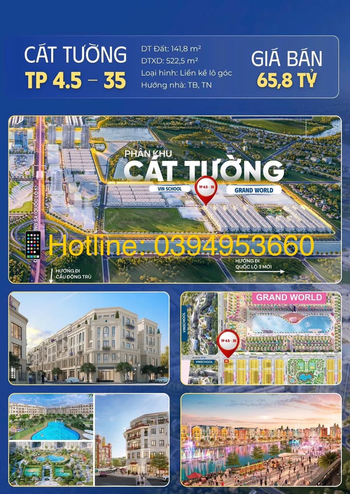 Townhouse Vinhomes Cổ Loa 141.8m² giá 65.8 tỷ - Căn góc 3 mặt tiền đắc địa!
