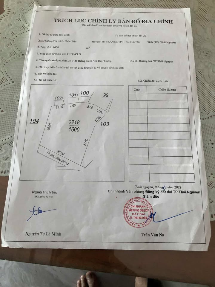 Đất nền 1600m² Phúc Trìu giá 5 tỷ - Cơ hội đầu tư hấp dẫn!