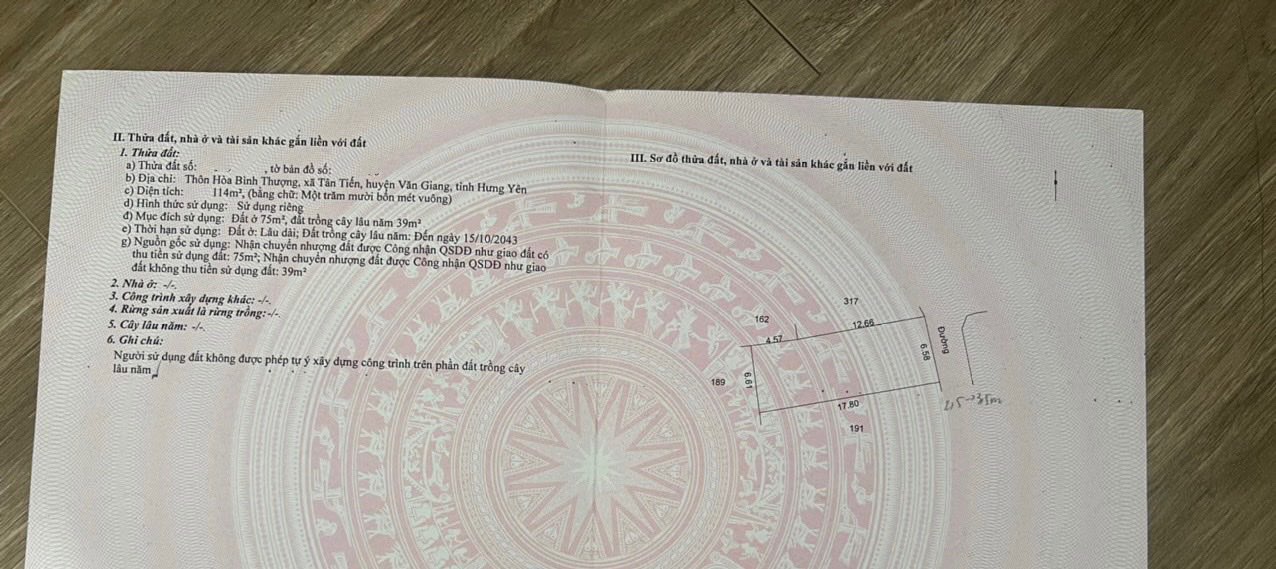 Đất nền Hoà Bình Thượng, Tân Tiến 114m² giá 4,56 tỷ - Đầu tư sinh lời cao!