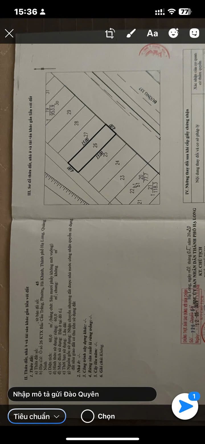 Đất mặt đường Cao Xanh 60m² giá 6 tỷ - Cơ hội đầu tư sinh lời!