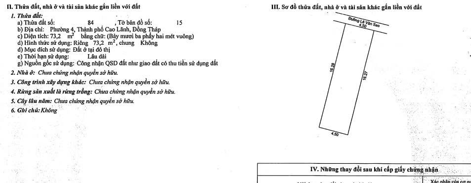 Đất nền đường Lê Văn Sao, phường 4, 73m² giá 3 tỷ - Cơ hội đầu tư tuyệt vời!