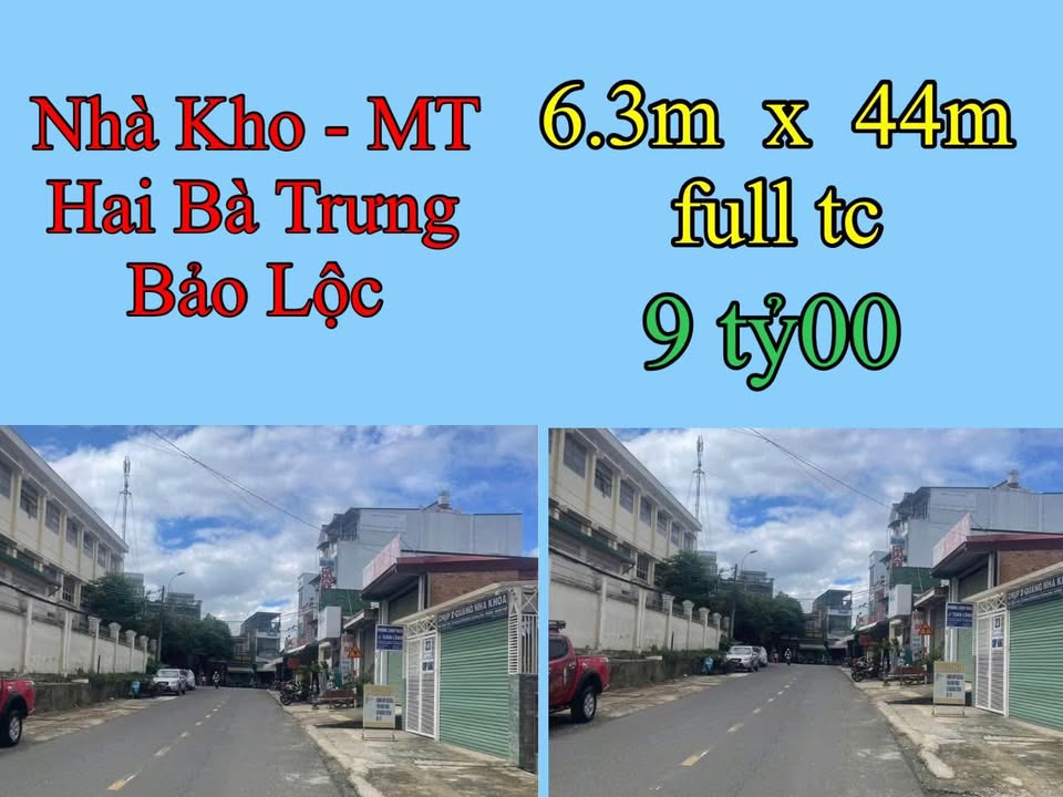 Nhà Kho mặt tiền Hai Bà Trưng, Bảo Lộc 277.2m² giá 9 tỷ - Đầu tư sinh lời ngay!