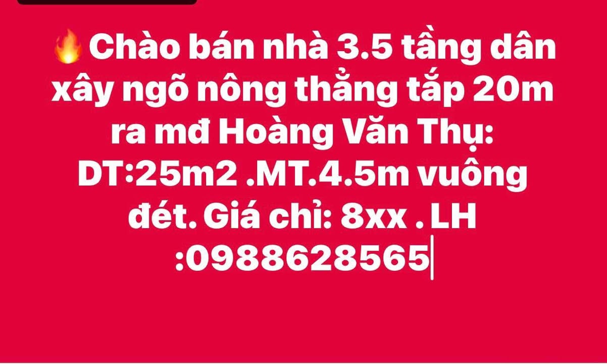 Nhà 3.5 tầng tại Hoàng Văn Thụ, Nam Định 25m² giá chỉ 800 triệu - Cơ hội vàng cho bạn!