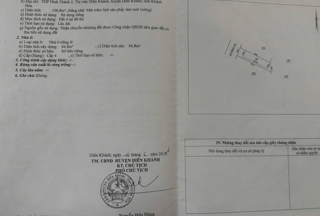 Nhà cấp 4 Diên Khánh 106m² giá 2.8 tỷ - Sổ hồng chính chủ, gần đường lớn!