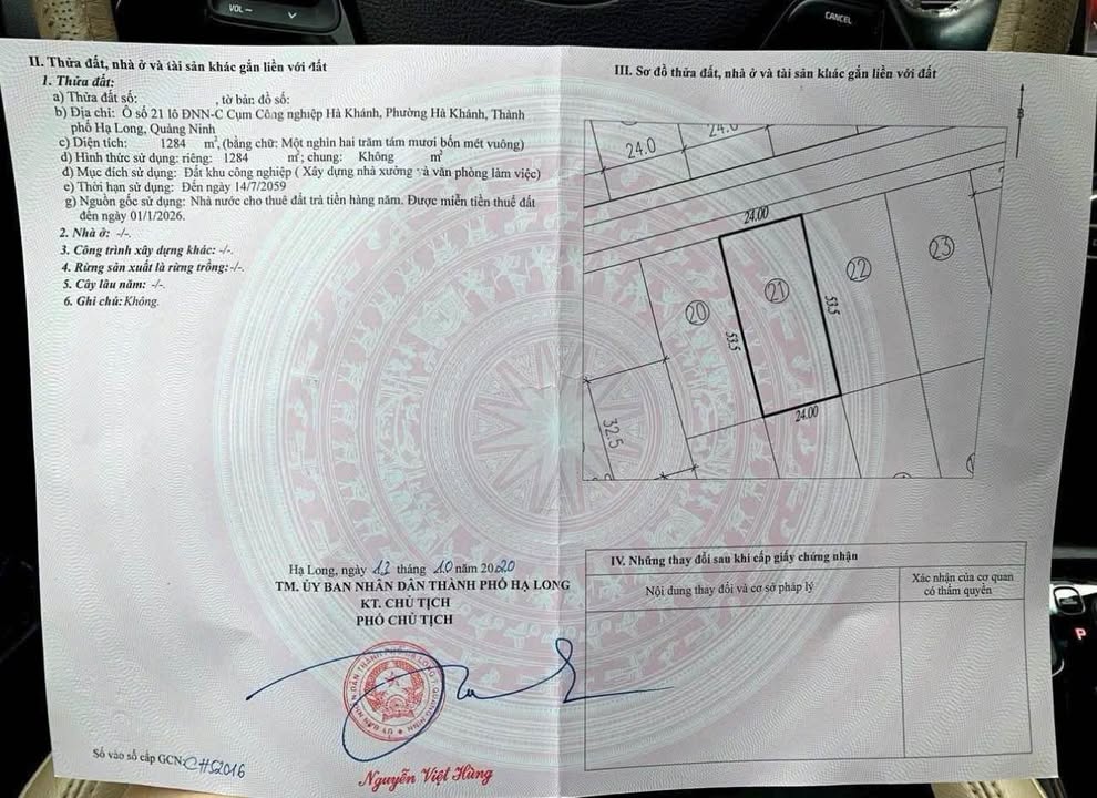 Nhà xưởng + đất khu công nghiệp Hà Khánh, TP Hạ Long 1284m² giá 5.5 tỷ - Sẵn sàng khai thác ngay!