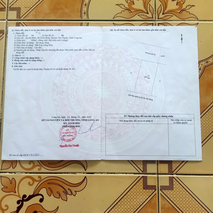 Đất thổ cư xã Tân Thạnh, Long An 200m² giá 550 triệu - Sổ hồng riêng, xây dựng tự do!