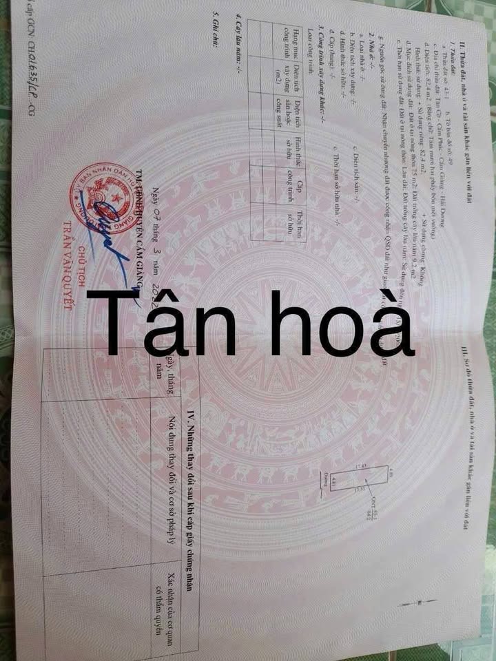 Đất nền Cẩm Phúc Cẩm Giàng 82m² - Gần khu công nghiệp Phúc Điền, pháp lý rõ ràng