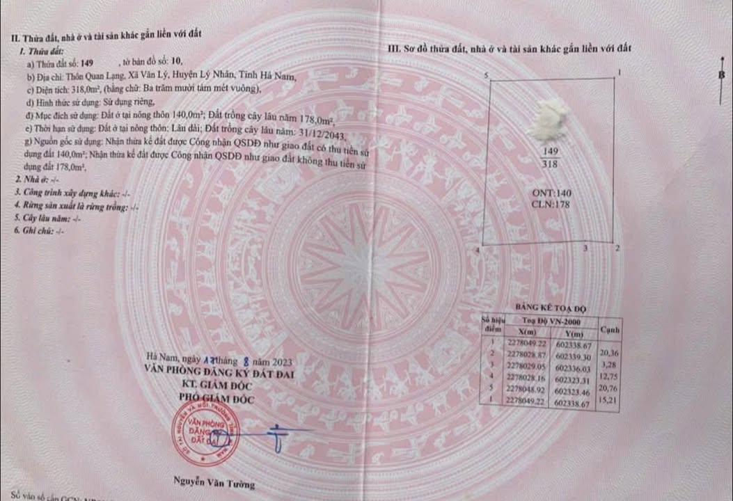 Đất nền 300m² tại Văn Lý, Lý Nhân chỉ 2 tỷ - Sổ đỏ chính chủ!