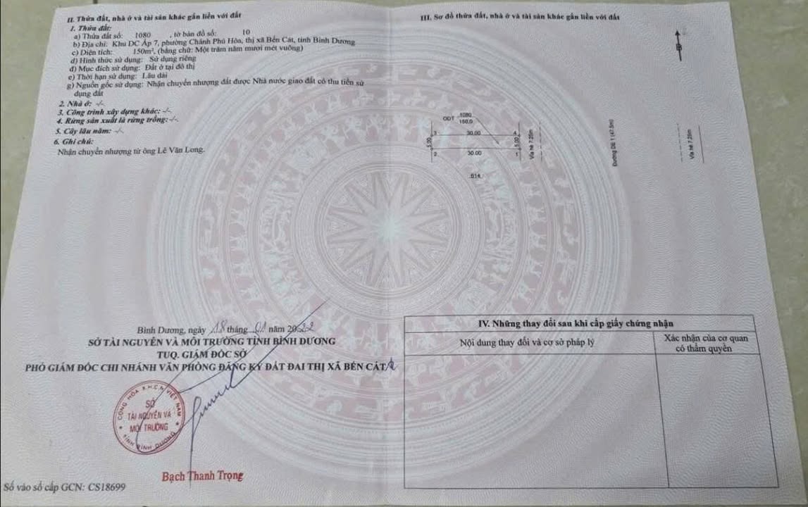 Đất thổ cư 150m² mặt tiền đường Mỹ Phước – Tân Vạn giá 2 tỷ – Đầu tư sinh lời ngay!