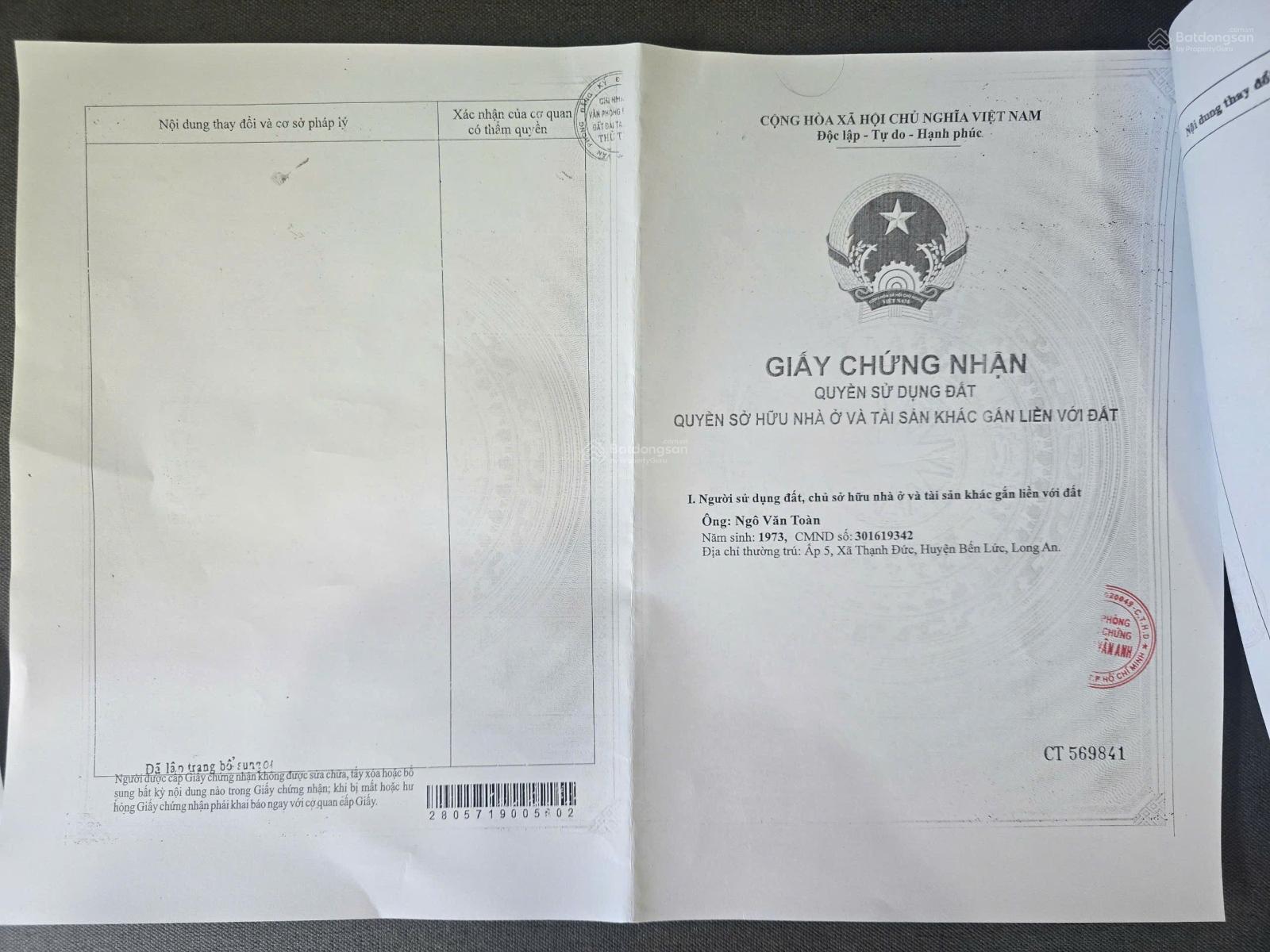 Đất thổ cư 100% tại Nhị Thành, Long An 228m² giá chỉ 1.36 tỷ - Cơ hội vàng đầu tư!