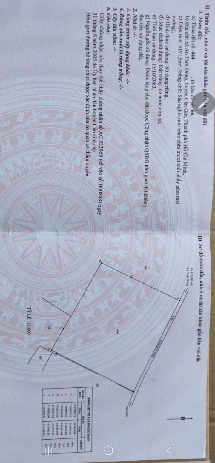 Bán đất nuôi trồng thủy sản 2000m² Xã An Thới Đông giá 5.2 tỷ - Đầu tư sinh lời