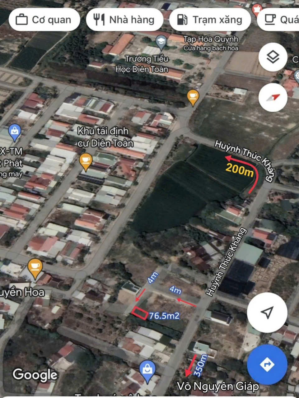 Đất thổ cư Diên Toàn, Diên Khánh 76.5m² giá chỉ 1.26 tỷ - Cơ hội đầu tư hấp dẫn!