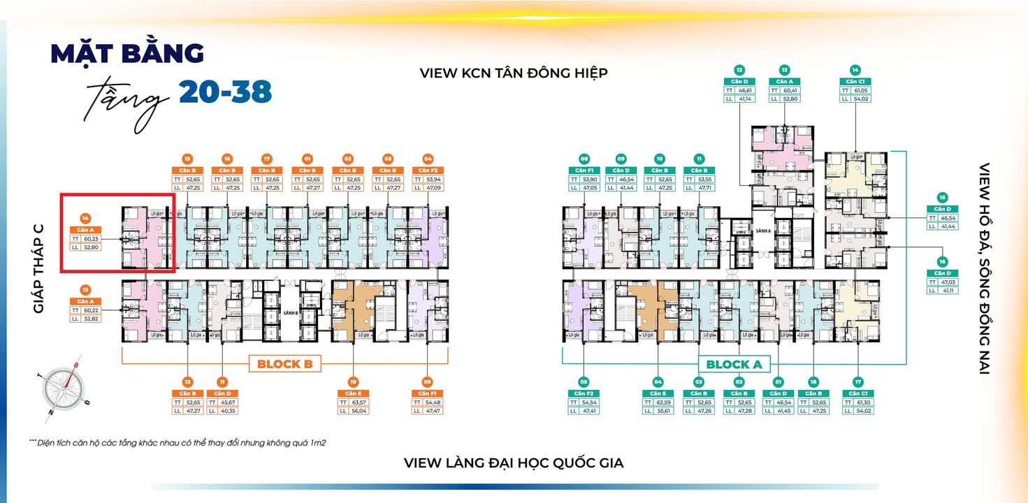 Căn hộ Bcons Solary Dĩ An 60.23m² giá 2.29 tỷ - Tặng Tivi 55 inch