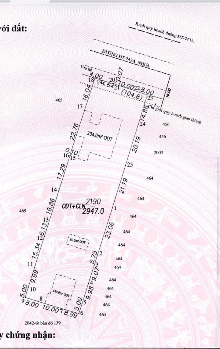 Đất mặt tiền ĐT 743 Dĩ An 3000m² giá 75 tỷ - Cơ hội đầu tư tuyệt vời!
