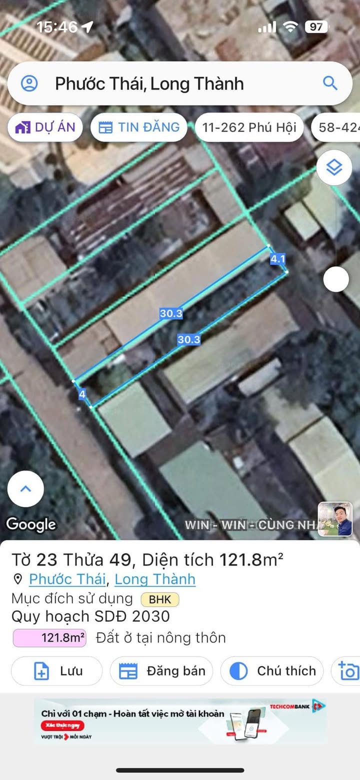 Đất nền Phước Thái Long Thành 122m² giá 1.27 tỷ - Gần nhà thờ Hiền Đức!