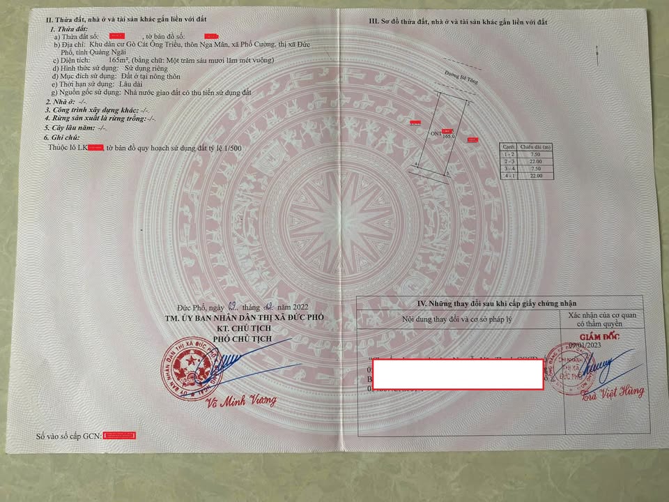 Đất nền Gò Cát Ông Triều, Quảng Ngãi 187m² - Pháp lý rõ ràng, thổ cư 100%!