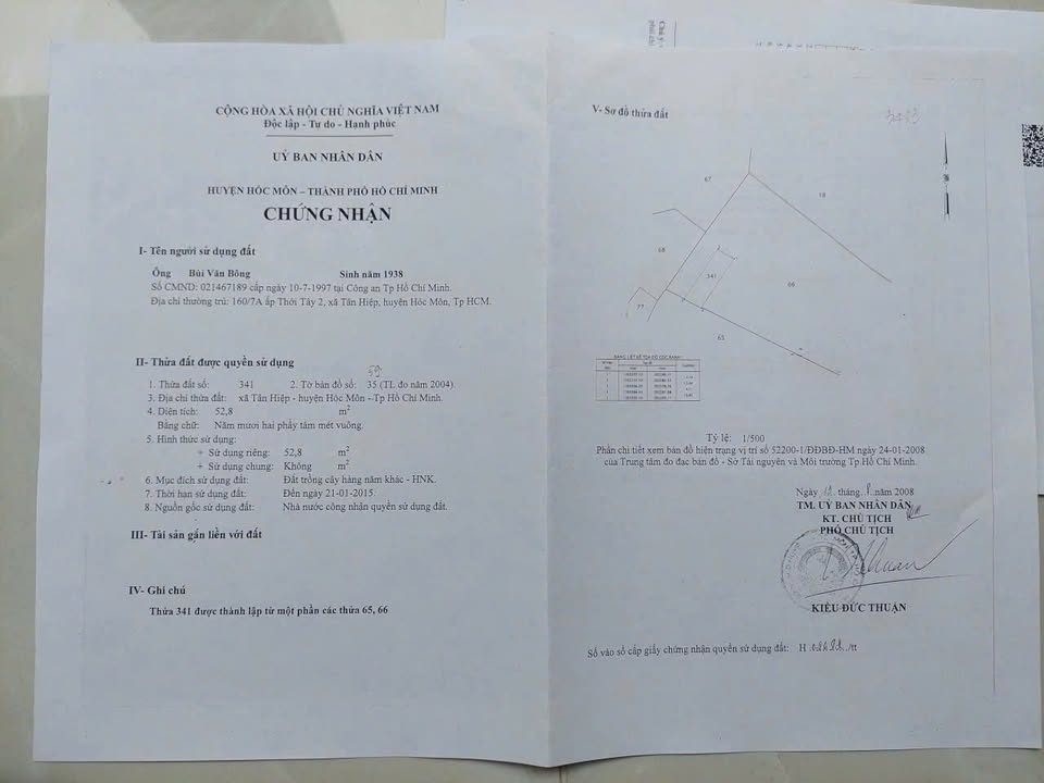 Đất thổ cư Tân Hiệp Hóc Môn 52m² giá 1.9 tỷ - Sổ riêng, xây dựng tự do!