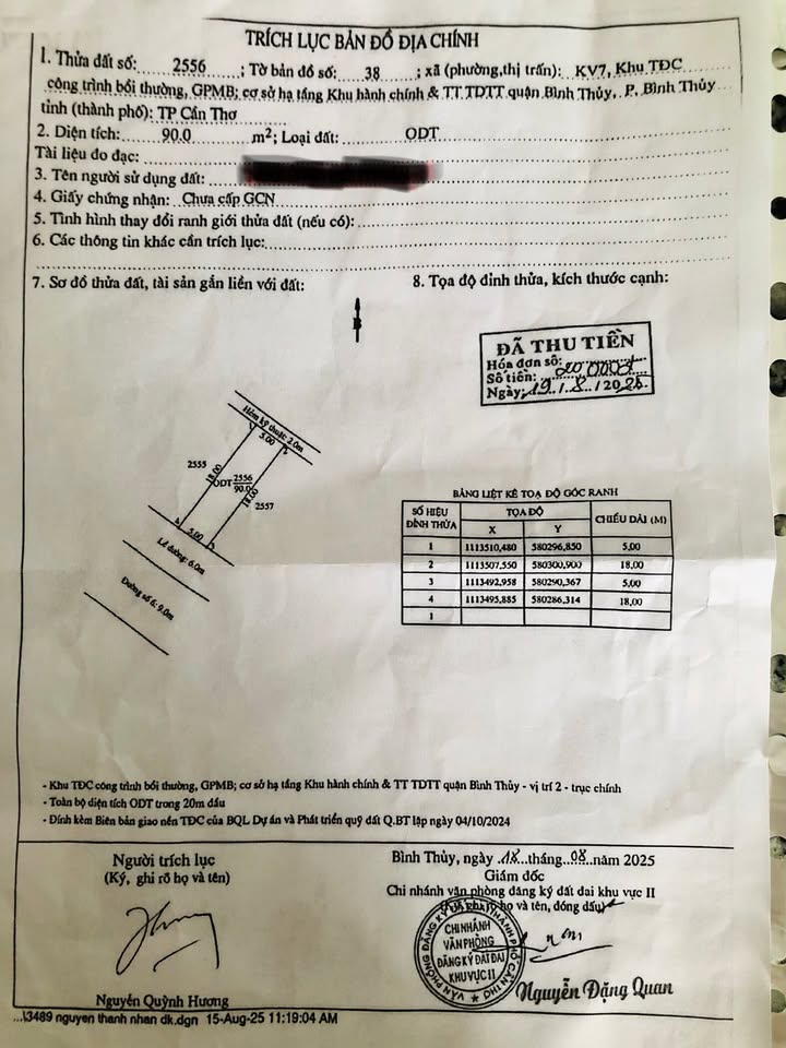 Đất nền TĐC Bình Thủy 90m² giá 1.75 tỷ - Đầu tư sinh lời tuyệt vời!