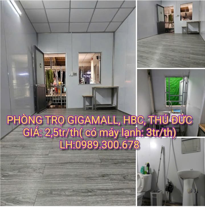Phòng trọ cho thuê tại GIGAMALL, Thủ Đức - Giá chỉ 2.5 triệu/tháng!