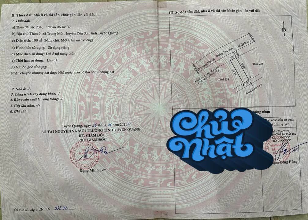 Đất thổ cư Thôn 9, Xã Trung Môn, 100m² giá 1 tỷ - Cơ hội đầu tư tuyệt vời!