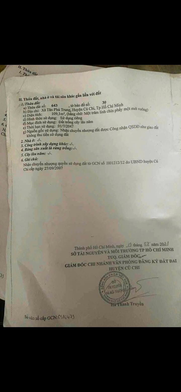 Đất nền 240m² tại Ấp Giồng Sao, Củ Chi chỉ 3.5 tỷ - Chính chủ cần bán gấp!