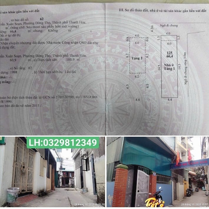 Nhà 2 tầng mới tại Đông Thọ, 60m² giá 2.9 tỷ - Doanh thu ổn định 10 triệu/tháng!