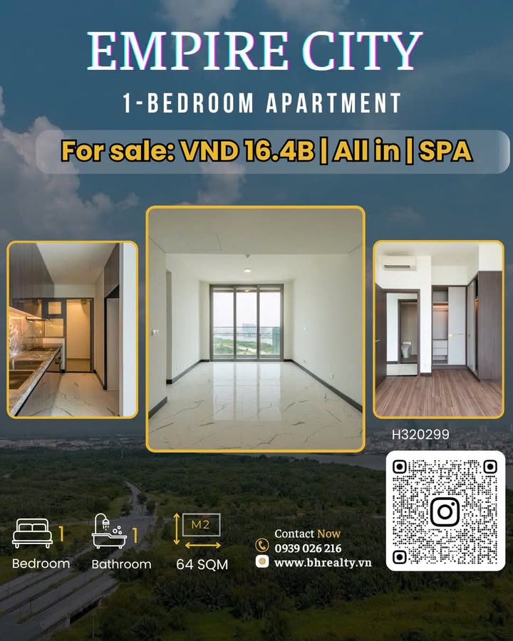 Căn hộ Empire City Quận 2 64m² giá 16.4 tỷ - View sông thoáng mát!