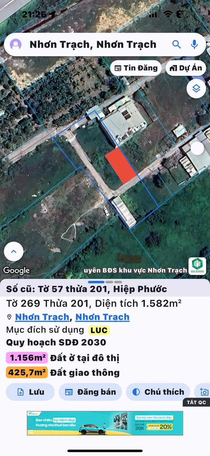 Đất nền Hiệp Phước, Nhơn Trạch 95m² giá 520 triệu - Sổ hồng chính chủ!