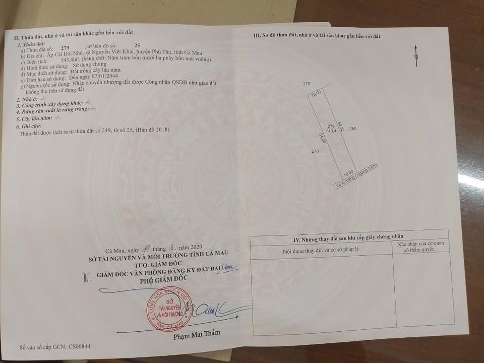 Đất nền Cái Đôi Vàm 540m² giá 300 triệu - Chính chủ, gần sông, thuận tiện kinh doanh!