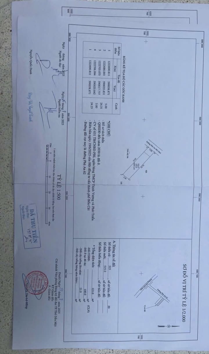 Đất thổ cư Phú An - Bến Cát 120m² chỉ 1 tỷ - Cơ hội đầu tư tuyệt vời!