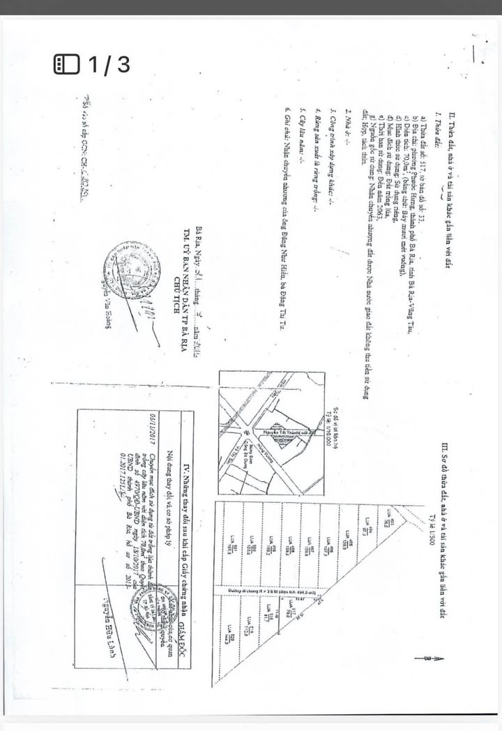 Đất thổ cư Phước Hưng, Bà Rịa - Vũng Tàu 70m² giá 1.3 tỷ - Cơ hội đầu tư tuyệt vời!