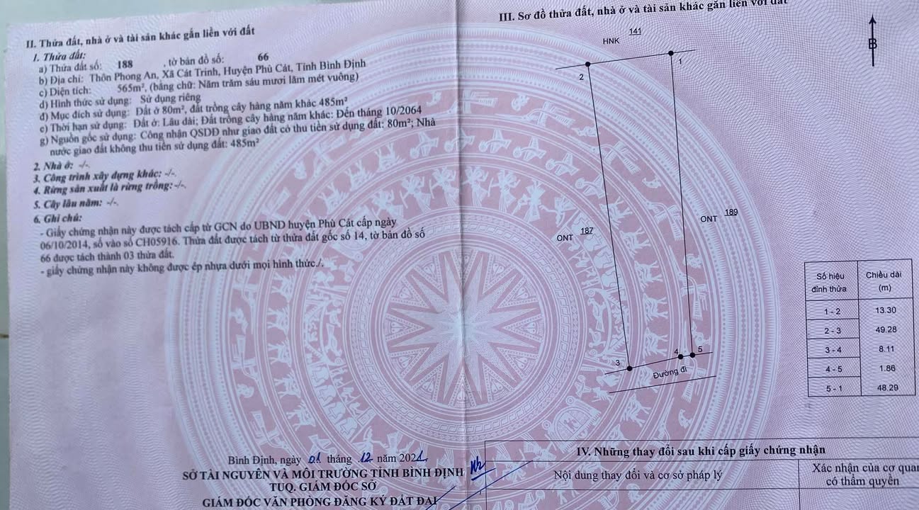 Nhà vườn Cát Trinh Phù Cát 565m² giá chỉ 800 triệu - Cơ hội đầu tư không thể bỏ lỡ!