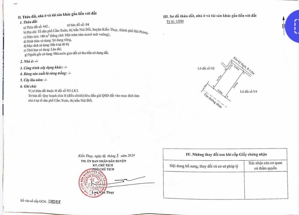 Đất nền Cẩm Xuân - Kiến Thụy 180m² giá 2.88 tỷ - Ô tô vào tận nơi!