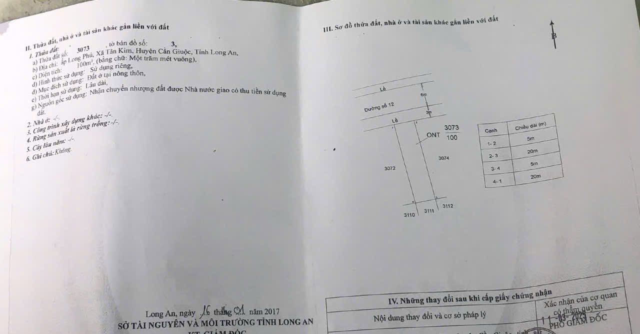 Đất nền Khu TĐC Long Phú Cần Giuộc 100m² giá 2.25 tỷ - Sổ hồng chính chủ, vị trí đắc địa!