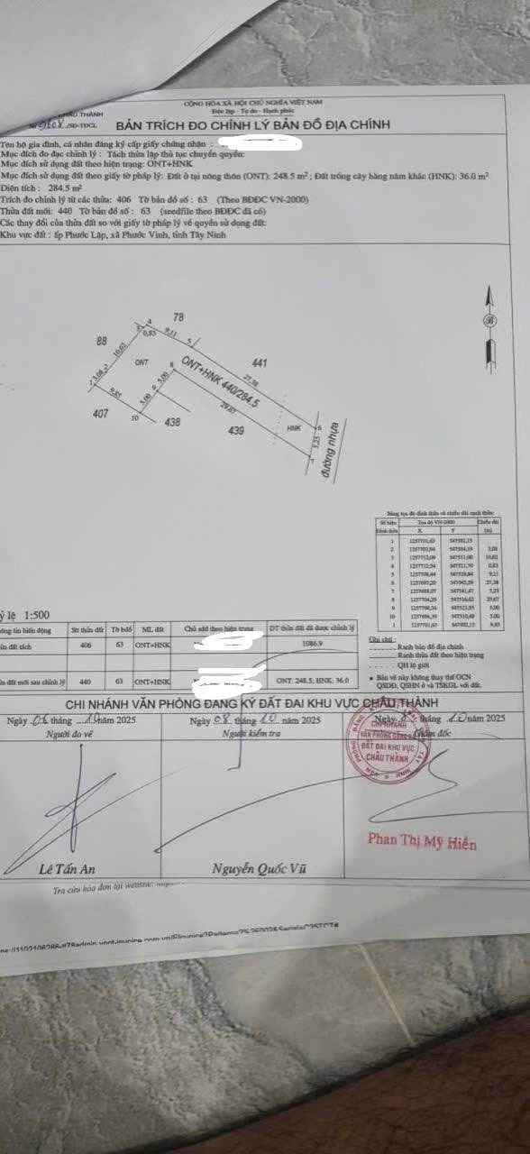 Đất nền Phước Vinh, Châu Thành, Tây Ninh 284m² giá chỉ 100 triệu - Cơ hội đầu tư hấp dẫn!